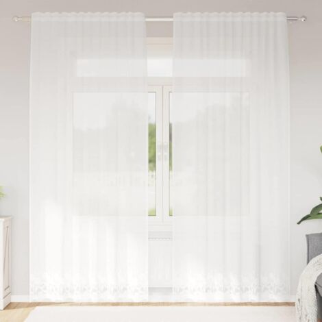 vidaXL Tenda in Pizzo con tende Bianco 200 x 150 cm Poliestere