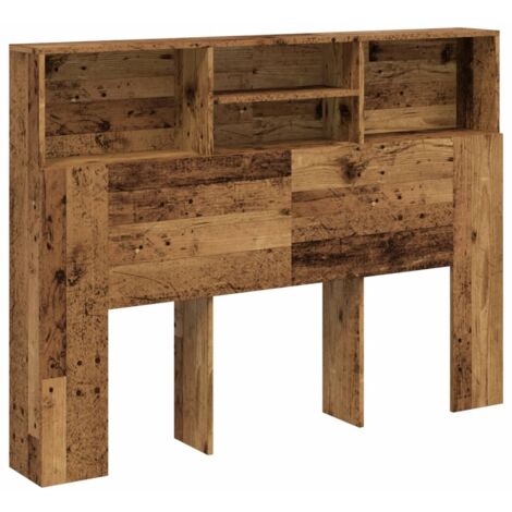 vidaXL Testiera con Scomparti Legno Antico 140x19x103,5 cm