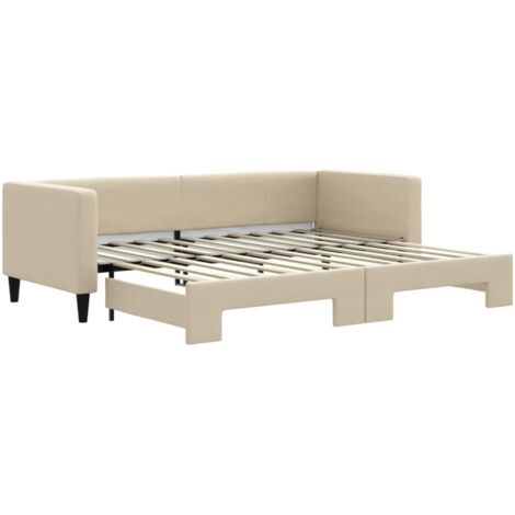 vidaXL Divano Letto con Letto Estraibile Crema 80x200 cm Tessuto
