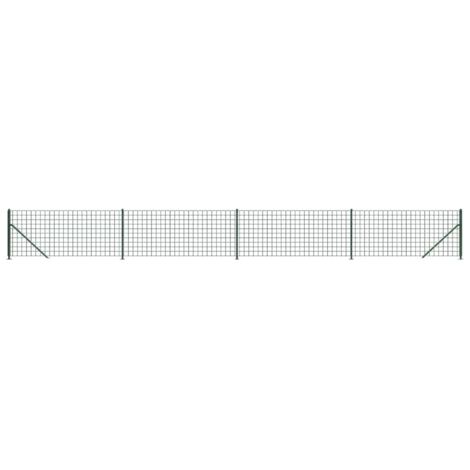 vidaXL Recinzione Metallica con Flangia Verde 0,8x10 m