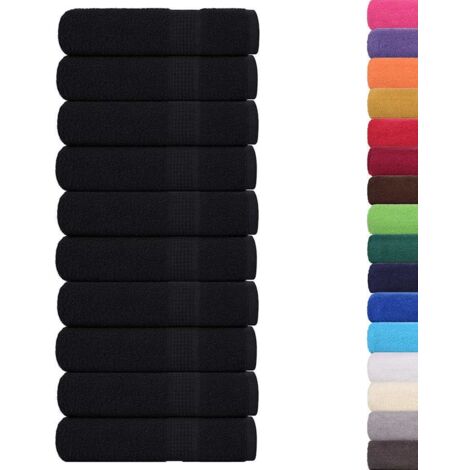 Asciugamani 10 pz Neri 50x100 cm 360 g/m² 100% Cotone vidaXL