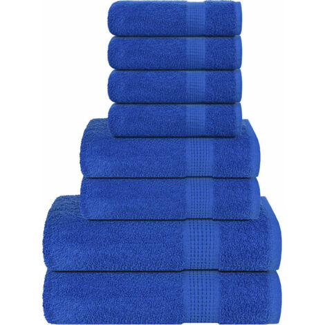 vidaXL Set Asciugamani 8 pz Blu 360 gsm 100% Cotone