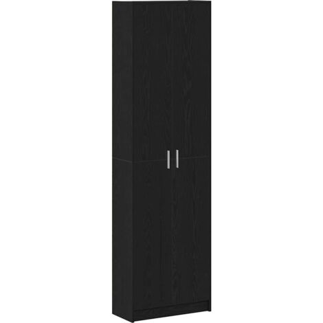 vidaXL Guardaroba Rovere Nero 55 x 25 x 189 cm Legno multistrato