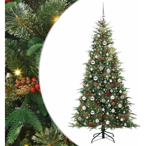 vidaXL Albero di Natale Artificiale con Rami Pieghevoli Verde 210 cm