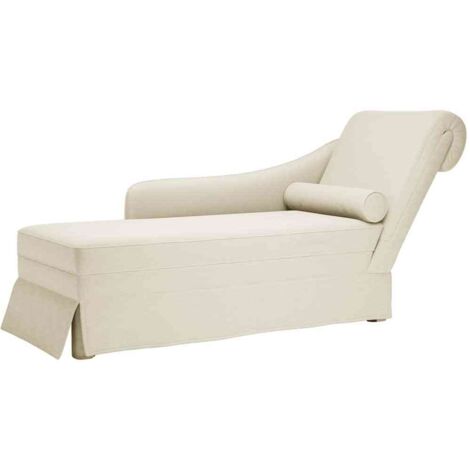 vidaXL Sdraio con Capezzale e Bracciolo Destro in Velluto Crema