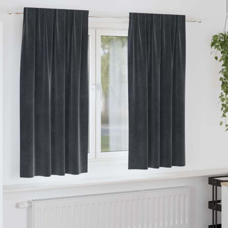 vidaXL Tende 2 pcs Grigio scuro 140 x 175 cm Velluto