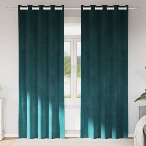 vidaXL Tende 2 pcs Verde scuro 140 x 245 cm Velluto