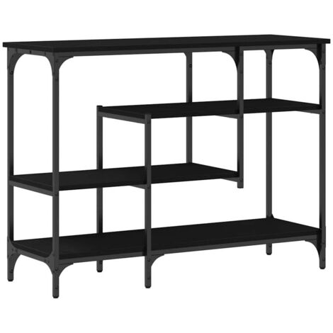vidaXL Tavolo Console con lo scaffale Rovere nero 100 x 35 x 75 cm (1/5)