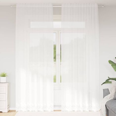 vidaXL Tenda in Pizzo con tende Bianco 150x280cm Poliestere