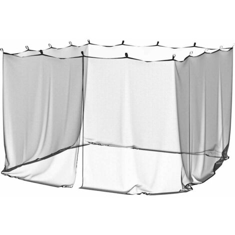 vidaXL Zanzariera per Interni Esterni 156 Rete Nera 300x300x200 cm