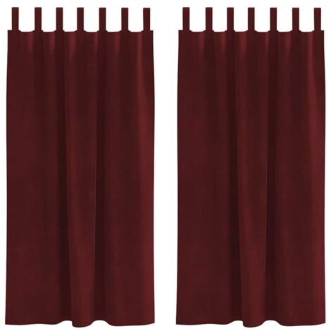 Tende 2 pcs Rosso vino 140 x 175 cm Velluto vidaXL