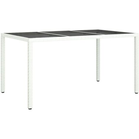 vidaXL Tavolo da Giardino Bianco 150 x 90 x 75 cm polyrattan