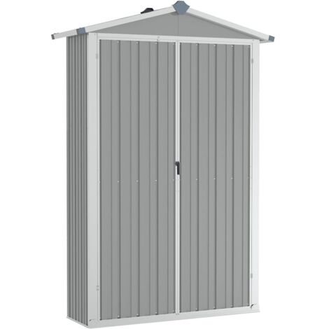 vidaXL Capanno da Giardino Grigio 116x45x175 cm in Acciaio Zincato
