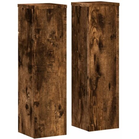 vidaXL Supporti per Piante 2 pz Rovere 17x17x60 cm Legno Multistrato