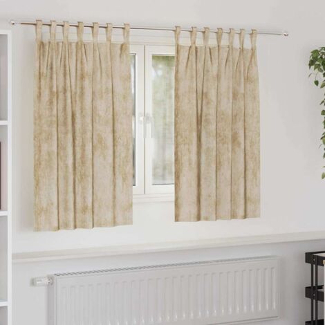 vidaXL Tende in Velluto con tende 2 pcs Crema 140 x 140 cm Velluto