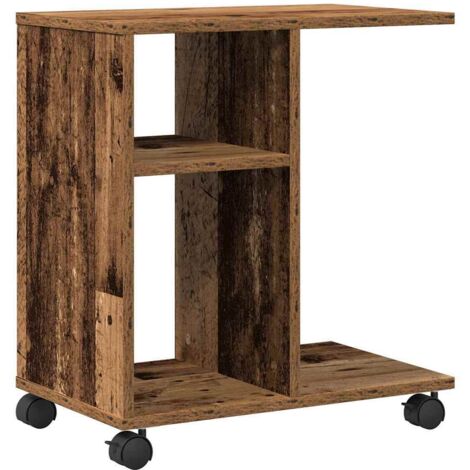 vidaXL Tavolo da Finestra con ruota Legno vecchio 50 x 30 x 55 cm