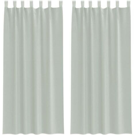 vidaXL Tende in Voile con Passanti 2 pz Grigio Chiaro 140x225 cm