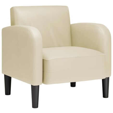 vidaXL Divano Sedia con Braccioli Crema 54 cm in Similpelle