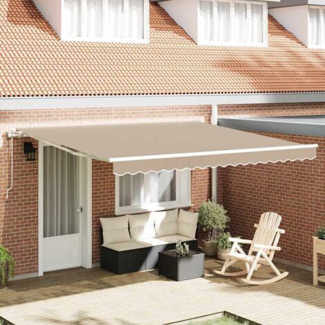 vidaXL Tenda Retrattile 400 × 300 cm Beige