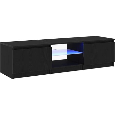 vidaXL Mobile TV Rovere Nero 140 x 38,5 x 36 cm Legno multistrato (1/5)