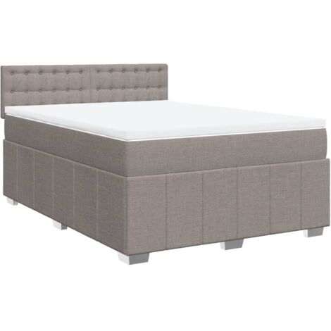 Giroletto a Molle con Materasso Tortora 140x190 cm in Tessuto vidaXL (1/5)