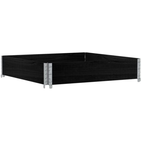 Paretale per Pallet Nero 100x100 cm in Legno Massello di Pino vidaXL