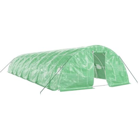 vidaXL Serra con Telaio in Acciaio Verde 70 m² 14x5x2,3 m