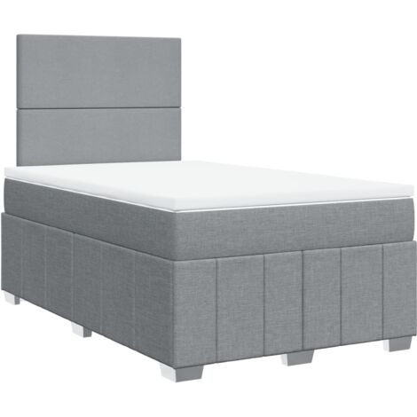 vidaXL Giroletto a Molle con Materasso Grigio Chiaro 120x190cm Tessuto