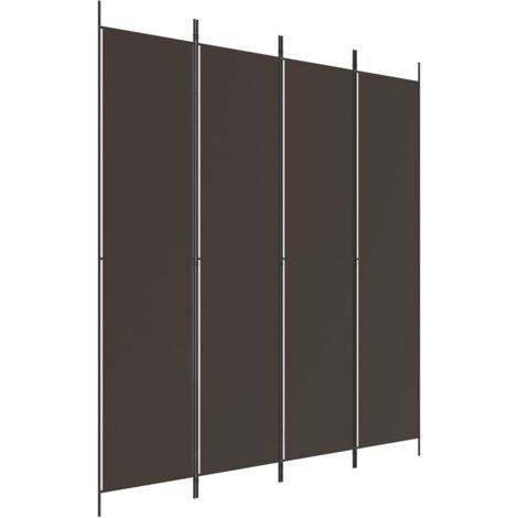 vidaXL Divisorio a 4 Pannelli Marrone 200x220 cm in Tessuto