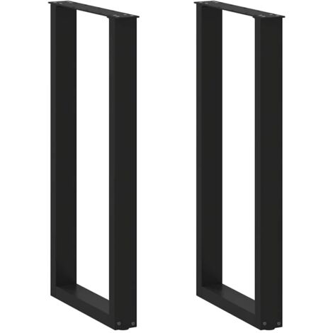 Gambe per tavolo da bar a forma di U 2 pz nere 40x(100-101) cm in acciaio vidaXL