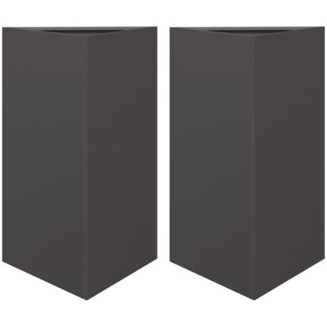 Fioriere da Giardino 2 pz Nere Triangolari 50x43x75 cm Acciaio vidaXL