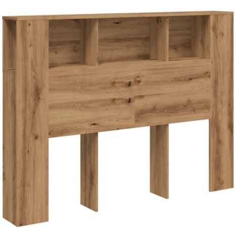 vidaXL Mobiletto con testiera in rovere artigianale 140x18,5x102,5 cm in legno ingegnerizzato