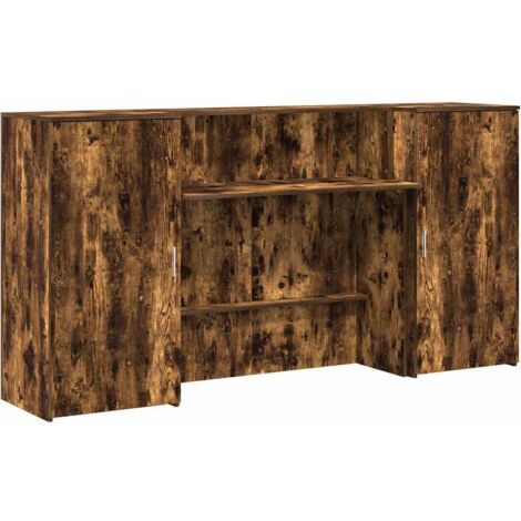 vidaXL Banco Reception Rovere Fumo 200x50x103,5cm in Legno Multistrato