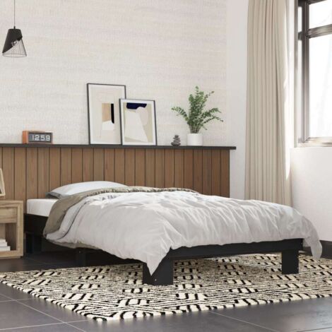 vidaXL Giroletto Nero 90x200 cm in Legno Multistrato e Metallo (1/5)