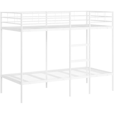 Letto a Castello senza Materasso Bianco 90x200 cm in Acciaio vidaXL