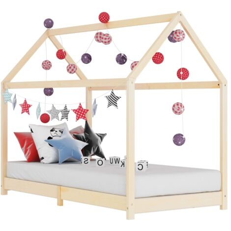 vidaXL Giroletto per Bambini in Legno Massello di Pino 80x160 cm