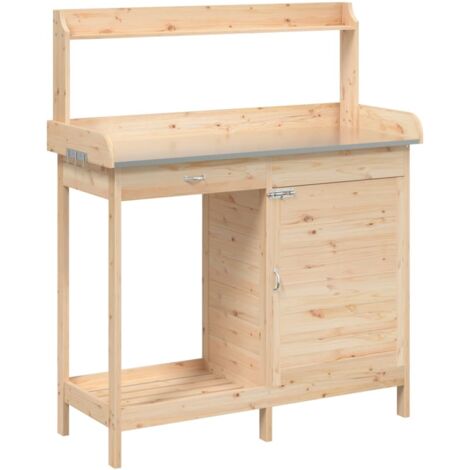 vidaXL Tavolo Invaso con Mobile 110,5x45x124,5cm Massello Abete