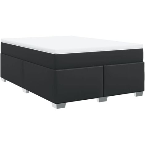vidaXL Giroletto a Molle con Materasso Nero 140x190 cm in Similpelle (1/5)