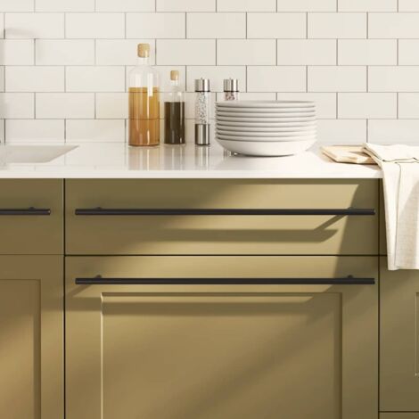 vidaXL Maniglie per Mobili 5pz Nere 480mm in Acciaio Inox