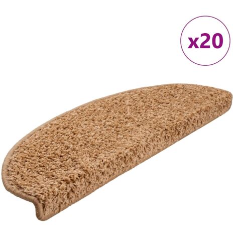 vidaXL Tappetini per scale 20 pz 65x21x4 cm Beige Semicircolari Grandi