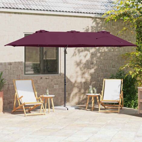 vidaXL Ombrellone a braccio da giardino Rosso bordò 372 x 198 x 243 cm (1/5)