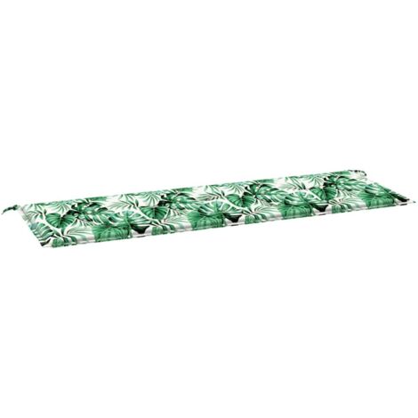 vidaXL Cuscino per Panchina da Giardino Floreale Verde 150 x 50 x 4 cm