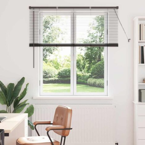 vidaXL Tenda per Finestra con tende Nero Alluminio