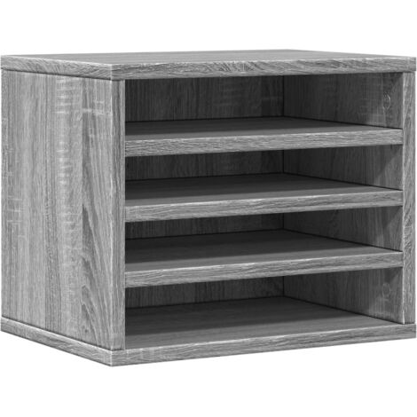 vidaXL Organizer Scrivania Grigio Sonoma 36x26x29,5 Legno Multistrato