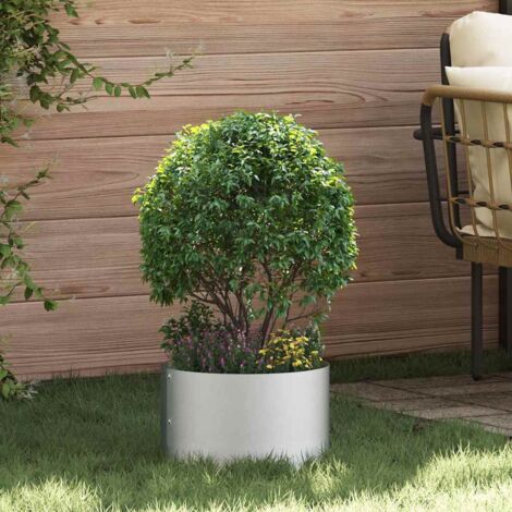 vidaXL Vaso da giardino Argento 30 x 30 x 20 cm Acciaio zincato