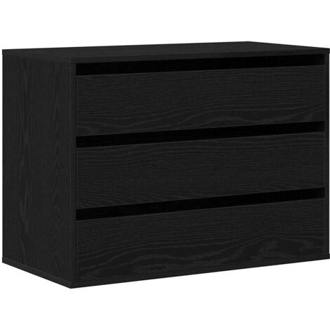 vidaXL Cassettiera con cassetto Altro Rovere nero 80 x 41 x 58 cm (1/5)