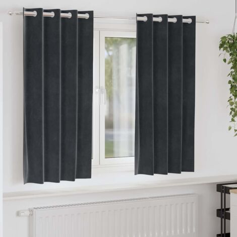 vidaXL Tende oscuranti 2 pcs Grigio scuro 140 x 175 cm Velluto