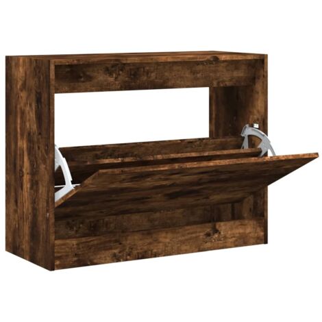 vidaXL Scarpiera Rovere Fumo 80x34x63 cm in Legno Multistrato