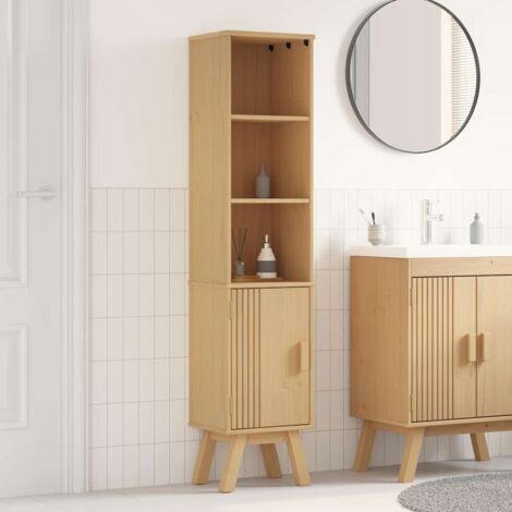 vidaXL Mobile da Bagno con lo scaffale Olden Marrone 35 x 30 x 159 cm (1/5)