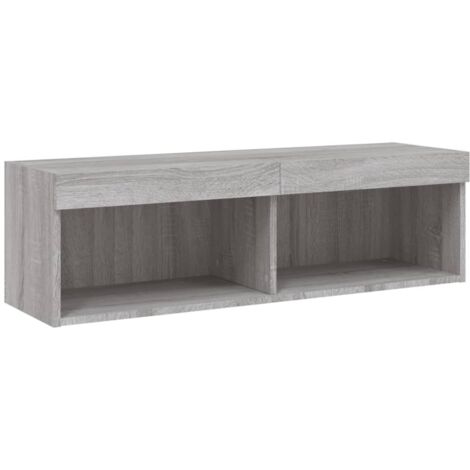 vidaXL Mobile Porta TV con Luci LED Grigio Sonoma 100x30x30 cm